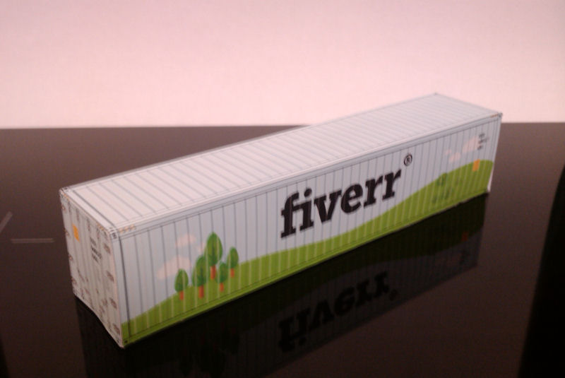 bouwplaat-papercraft-paper model-truck-van-container-fiverr-papertrucklogo