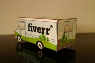 bouwplaat-papercraft-paper model-truck-van-container-fiverr-papertrucklogo